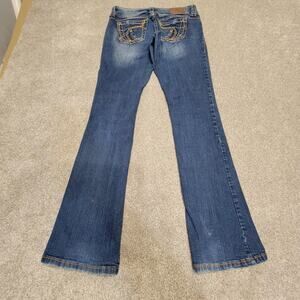 Y2K Vtg Ariya bootcut jeans women 29x30.5 low rise dark wash stretch blue grunge